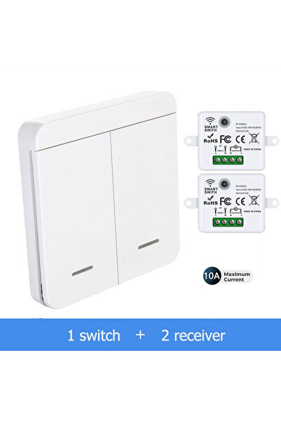 Choice4 مفتاحان لاسلكيان أبيضان بتردد 433 ميجاهرتز ومفتاح إضاءة وجهاز تحكم عن...