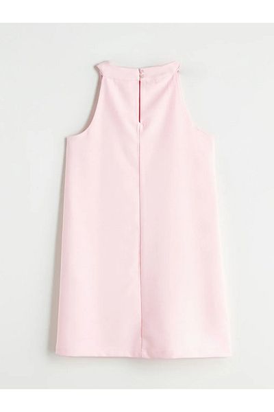 LC Waikiki Lcw Kids Pink Crew Neck Stone Girl's Dress