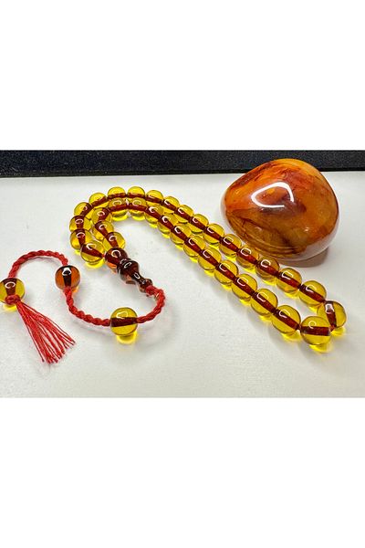 İskenderun Tesbihcilik Sealed Signed Omari Ottoman Fire Metaphor Prayer Beads with a Burr