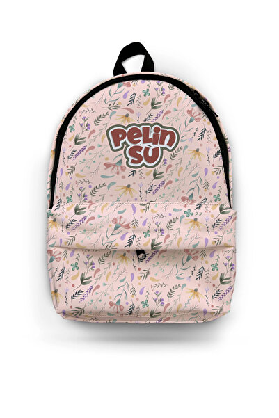 Kokopatik Kişiye Özel İsimli -Pembe Bahar Desenli Okul Çantası