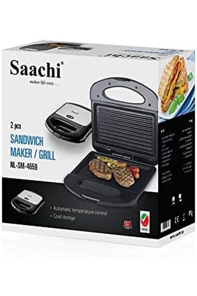 SAACHİ 2 Slice Sandwich Maker And Grill, NL-SM-4659-BK