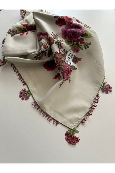 REYYAN Handcrafted Needle Embroidered Writing/Needlework/Needlework Bait/Handcrafted Cheesecloth/Head Cover