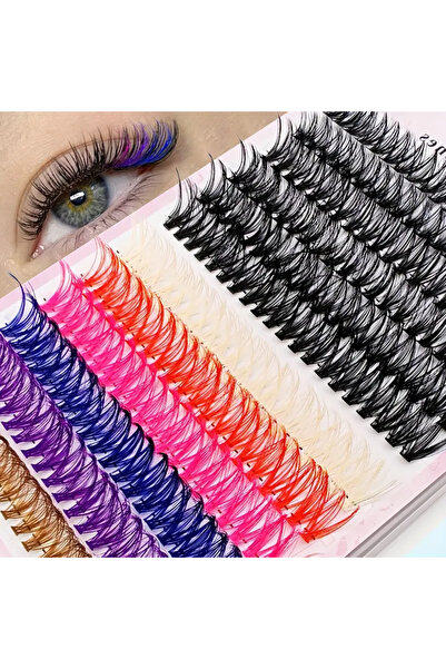 Belora Set de gene false multicolore, tip ochi de pisică, 240 de bucăți