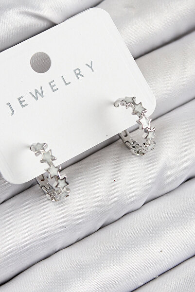 Belle Fusion BFS النحاس الزركون حجر نجمة نموذج فضي اللون أقراط نسائية