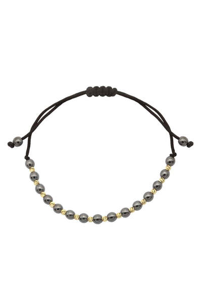 Bijuteria SORELLY Bratara Aur 14k Snur cu Bile si Hematit Gri 4 mm