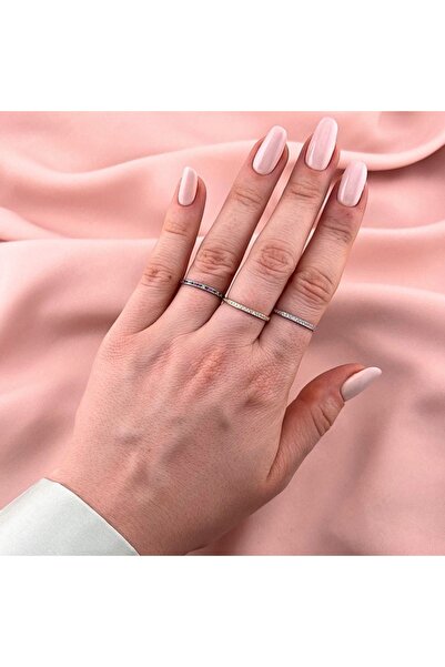 Bijuteria SORELLY Inel Aur Alb 14k Eternity cu Pietre Albe 1mm 8