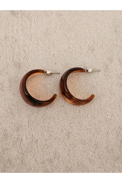 SiestaAccessories Brown Acrylic Hoop Earrings