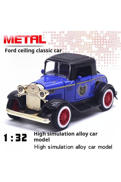 Choice1 Blue Capped 1/32 Classic Vintage Convertible Car Model Alloy Vehicle Children's Toy Die Cast Alloy