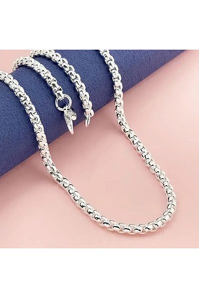 SAFİR COLIER ARGINT AUTENTIC PUR 925 ȘTANȚAT UNISEX,25.8 GRAME,SAFIR, 50CM LUNGIME