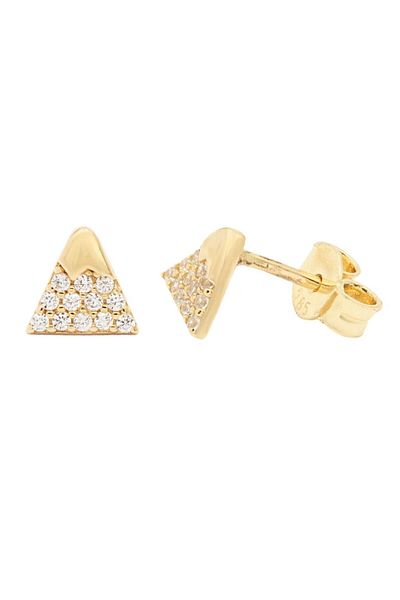 Bijuteria SORELLY Cercei Aur 14k Triunghi cu Pietre Zirconia