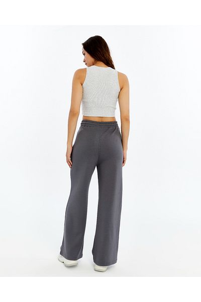 FEMİNEER.com Gray Wide Leg Modal Fabric Women's Sweatpants