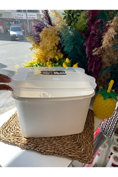 Saatistan 10 Litre Un ve Bakliyat Saklama Kovası, Beyaz, Dayanıklı ve Pratik Kullanım