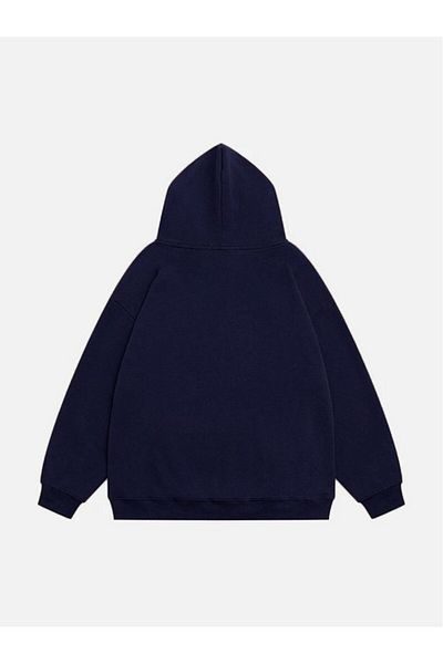 Mad&Calf Unisex Teddy Boy Printed Hooded Fleece Oversize Sweatshirt