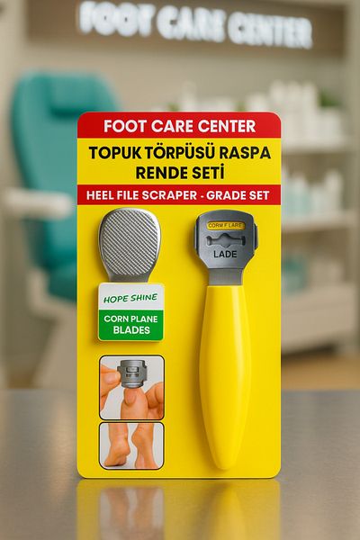 BİYUTREND Heel File Rasp Foot Care Set with 5 Spare Blades, Callus Remover Pedicure Tool