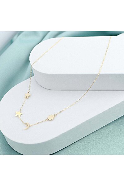 Bijuteria SORELLY Lant Aur 14k Galaxie cu Stele, Soare si Semiluna