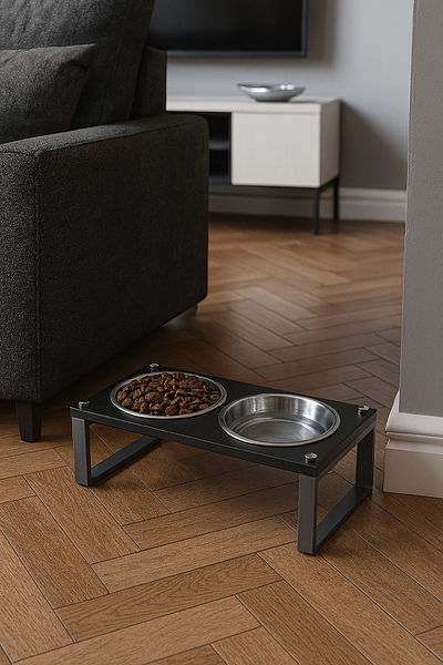 Okay Food and Water Stand for Cats and Dogs - 10 Percent Slope, High Quality and Healthy Design