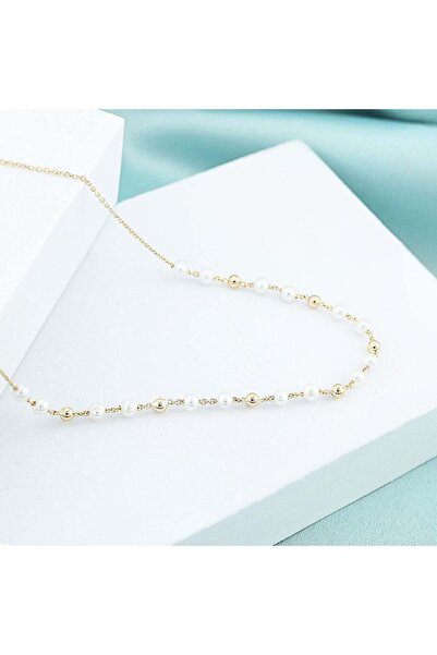 Bijuteria SORELLY Lant Aur 14k cu Perle Naturale si Bile