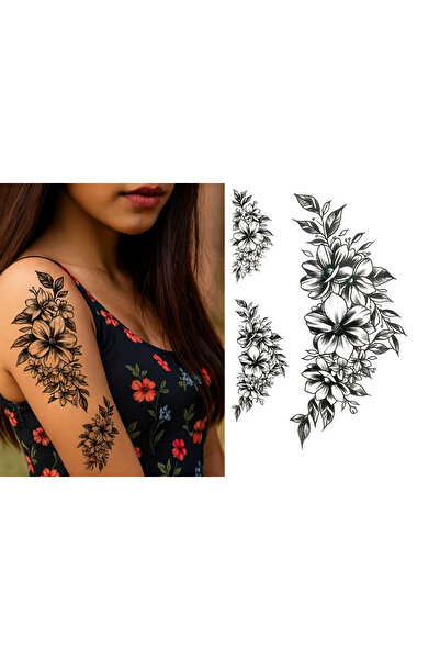 Lorvia Gerçek Dövme Görünümlü Çiçek Dövmesi – Zarif Geçici Tattoo Modeli