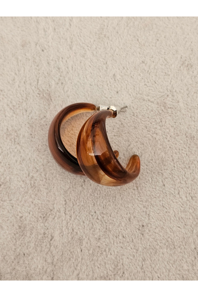 SiestaAccessories Brown Acrylic Hoop Earrings