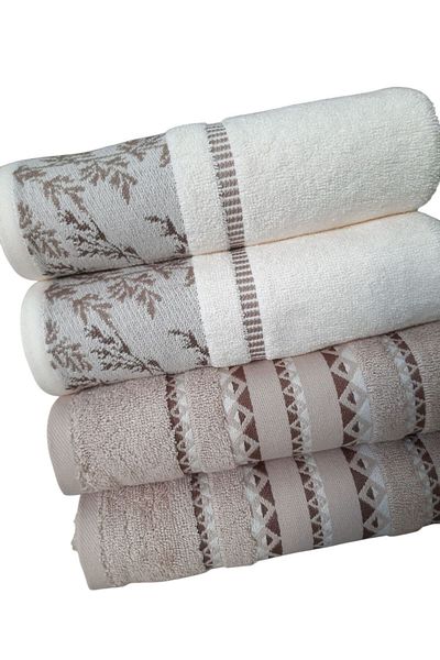 Özdilek Areka Sensu Bamboo Towel 4Pcs - Cream Beige