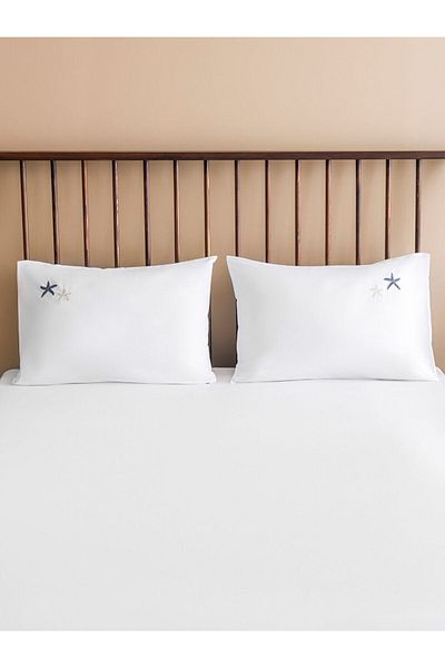 LC Waikiki Quality Parts from Celebi Store |   White Star Printed Cotton Pillowcase Set of 2 50X70 cm