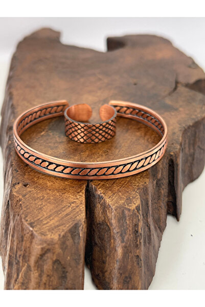 Rupen Kraft Adjustable 100% Pure Copper Bracelet Copper Ring Combination Hand...
