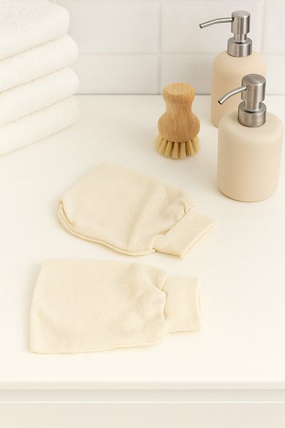 Salvia Dione 100% Cotton Natural Muslin Bath and Exfoliating Scrub – Skin Friendly, Soft Textured, Reusable