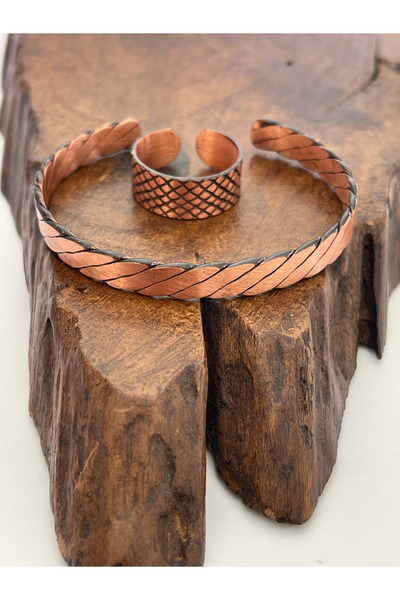 Rupen Kraft Adjustable 100% Pure Copper Bracelet Copper Ring Combination Hand...