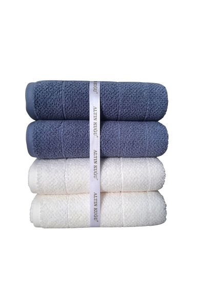 Özdilek Douce Towel 4 Pieces - Indigo Cream