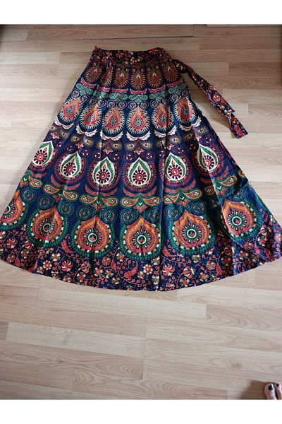anne moda ankara Ethnic, Bohemian, 100% Cotton, Organic Dye, Long, Wrap (Wrapped) Skirt