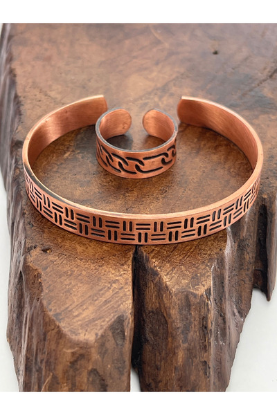 Rupen Kraft Adjustable 100% Pure Copper Bracelet Copper Ring Combination Hand...