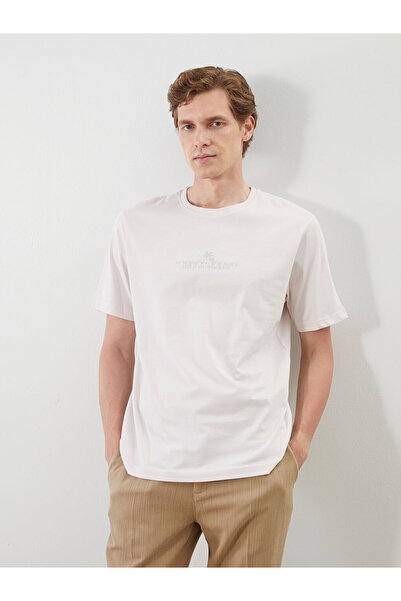 LC Waikiki RMZ GİYİM FARKIYA تي شيرت رجالي من القطن الممشط مطبوع عليه ياقة روبا