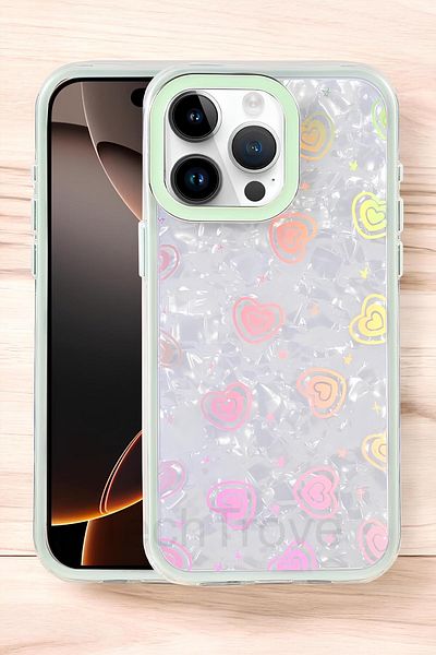 TechTrove iPhone 16 Pro Max Case Colorful Heart Pattern Shockproof Ultra Luxury Cover