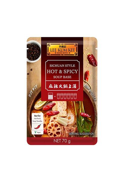 Top Ingrediente Baza Supa - Lee Kum Kee - Sichuan Style - Hot & Spicy - Soup Base - 70 G