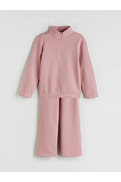 LC Waikiki Lcw Eco Pink Stand Collar Girl Tracksuit Suit