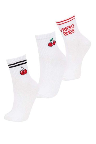 DeFacto New Season Women's Comfortable Elastic 3-Piece Cotton Socks