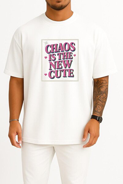 Bahriyeli Collection oversized Chaos Is The New Unisex T-Shirt με το χαριτωμέ...