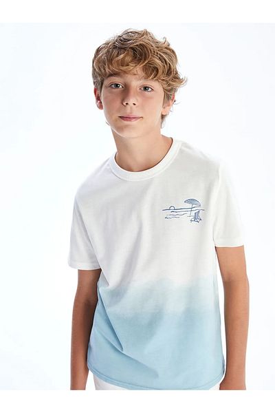 LC Waikiki Lcw Kids Blue Crew Neck Boys T-Shirt & Shorts