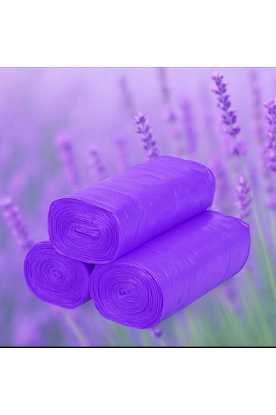 MG HOME 3 Pack 3X10 Drawstring Garbage Bag Medium 55X60 40 Lt Drawstring Garbage Bag Lavender Scented Garbage Bag