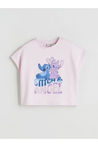LC Waikiki Lcw Kids Pink Stitch and Angel Printed Girl's T-Shirt and Shorts Skirt