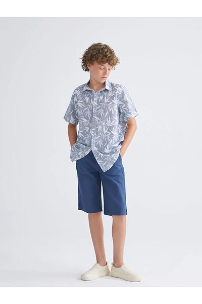 LC Waikiki Lcw Kids Blue Short Sleeve Boys' Shirt and Shorts