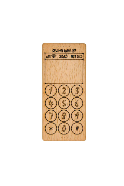Sevimli Hayalet Cep Telefonu Ahşap Çocuk Oyuncağı Montessori