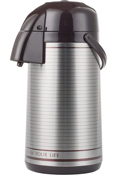Al Nokhba 3L Airpot Flask, Insulated Hot & Cold Beverage Dispenser with Pump ,12-H Heat Retention,