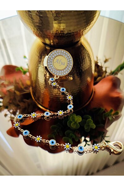 Sahi Aksesuar Isimli Gold Kaplama Papatya ve Nazar Boncuğu Modeli Bebek Emzik Zinciri - TYBEZYI1753