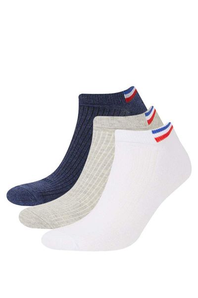 DeFacto New Season Men's 3-Piece Cotton Booties Socks