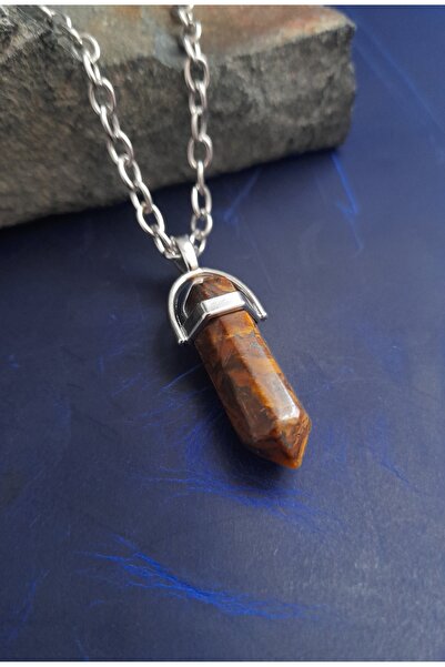 E&F Takı Tiger Eye Natural Stone Premium Design Necklace