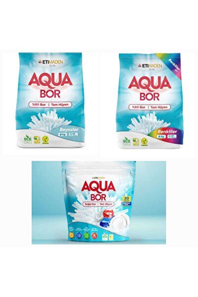 ETİ MADEN AQUABOR DOĞAL MİNERALLİ ÇAMAŞIR DETERJANI RENKLİLER +BEYAZLAR İÇİN ...