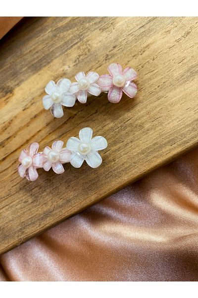 GOER STORE Lilac Flower Detailed Set of 2 Hair Clips