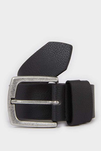 DeFacto New Season Men's Rectangular Buckle Faux Leather Casual Belt