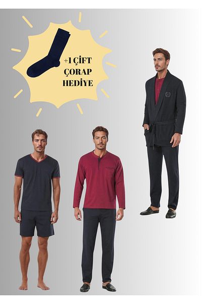 Pierre Cardin Knitwear Robdöşambırlı & Pijama Set Boxed Dowry Set (1 Pair of Socks Gift) 6Pqi6Ekr0Rke6.6L